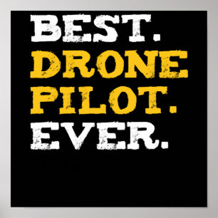 Poster Meilleur Pilote De Drone Jamais Drôle Quadcopter C