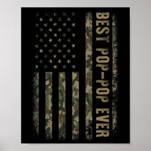 Poster Meilleur Pop Pop Jamais Camouflage Drapeau América