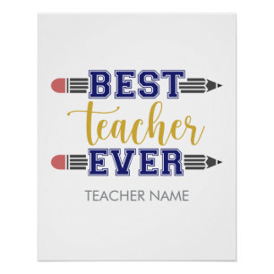Poster Meilleur Professeur Personnalisé - Cadeau Personna