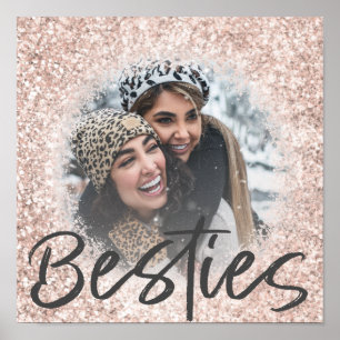 Poster Meilleur Rose Gold Parties scintillant photo