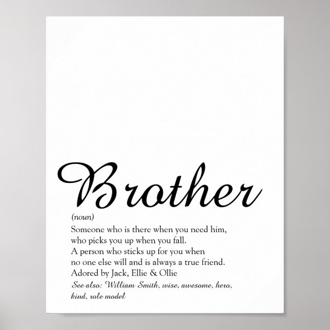 Poster Meilleure définition jamais Brother Noir et blanc  (Devant)