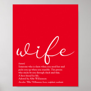 Poster Meilleure Femme du Monde Définition Chic Écriture 