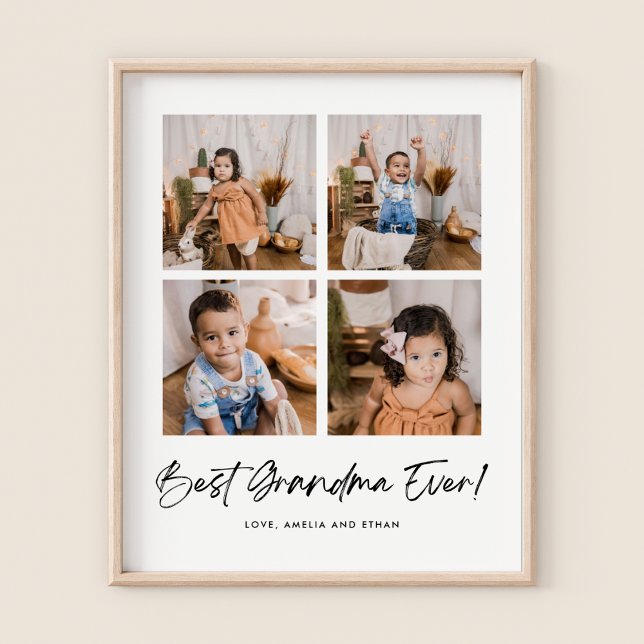 Poster Meilleure Grand-mère toujours quatre photos (Créateur téléchargé)
