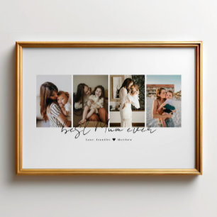 Poster Meilleure Maman Ever Écriture Moderne 4 Photos Cad