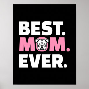 Poster Meilleure maman jamais Bulldog   Cadeau pour Amour