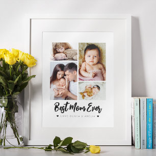 Poster Meilleure maman jamais   Quatre photos modernes