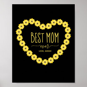 Poster Meilleure Maman Soleil Personnalisé Nom 