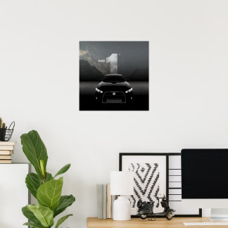 Poster Meilleure voiture futuriste noire et grise