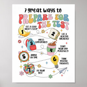 Poster Meilleures Façons De Se Préparer Aux Tests D'État 