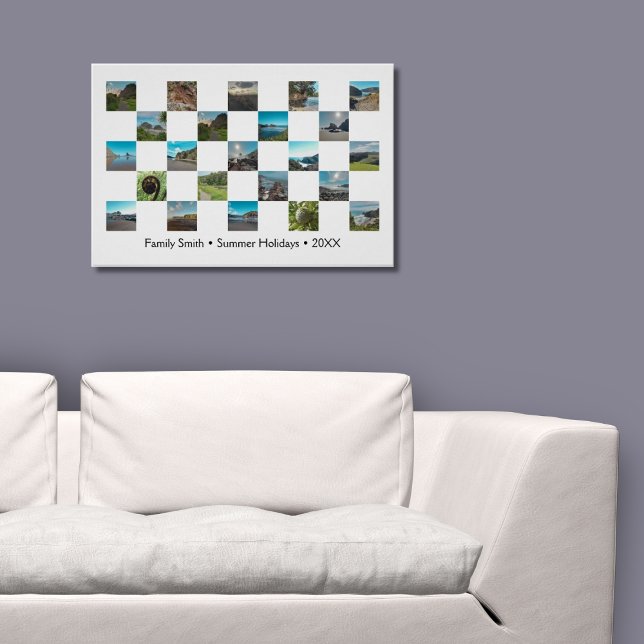 Poster Meilleures photos de famille Souvenirs de vacances (Best Family Photos Holiday Memories Checkers Poster, Living Room
)