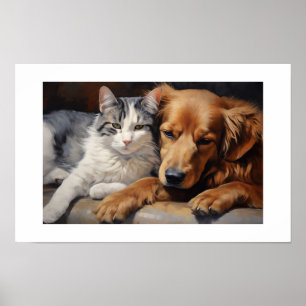 Poster Meilleurs amis Chat et Chien