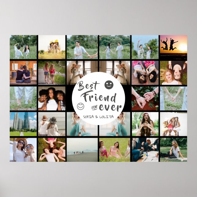Poster Meilleurs amis Forever Custom Collage 28-Photo (Devant)