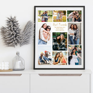 Poster Meilleurs amis Photo Collage Cute Personnalisé