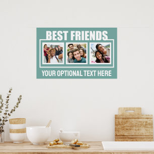 Poster Meilleurs amis photos personnalisées, texte et cou