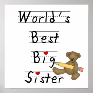 Poster Meilleurs cadeaux aux grandes soeurs du monde
