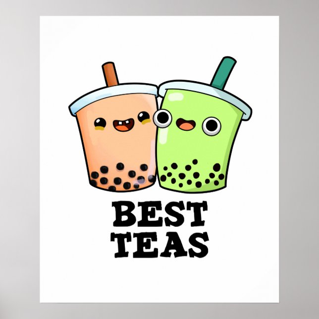 Poster Meilleurs Thés Drôle Besties Boba Tea PUn (Devant)