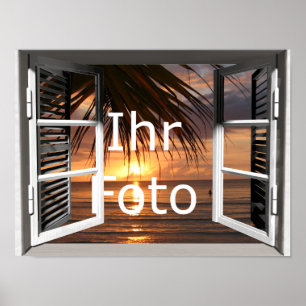 Poster Mein Fensterblick Querformat