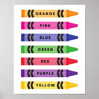 Poster MEKIMI - Crayons Vocabulaires des couleurs