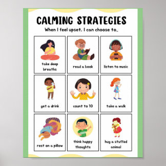 Poster MEKIMI - Stratégies de calmer illustrées et coloré