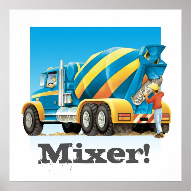 Poster Mélangeur de ciment en béton de Camion pour enfant (Devant)