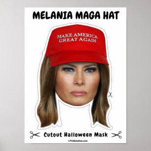 Poster Melania Trump MAGA Casquette Masque d'Halloween