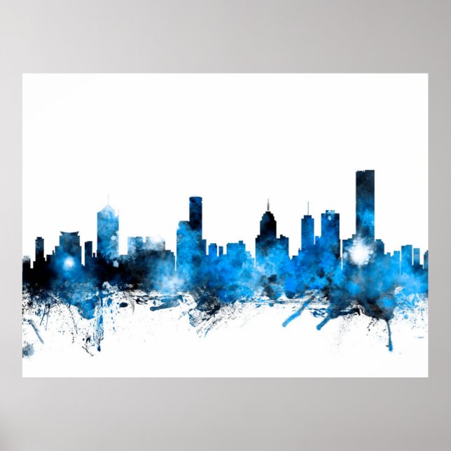Poster Melbourne Australie Skyline (Devant)