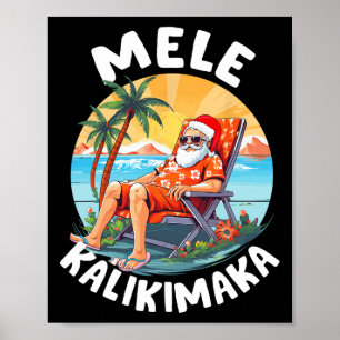 Poster Mele Kalikimaka Noël Hawaïen À Hawaii Sunba