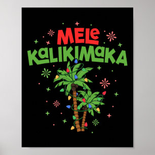 Poster Mele Kalikimaka Noël Hawaïen Lumière de Palmier