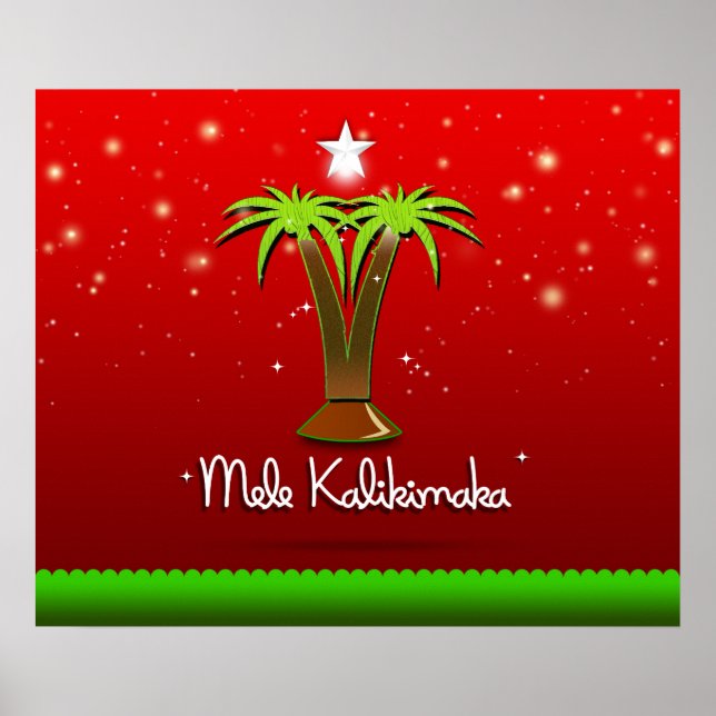 Poster Mele Kalikimaka Palm Tree pour Noël (Devant)