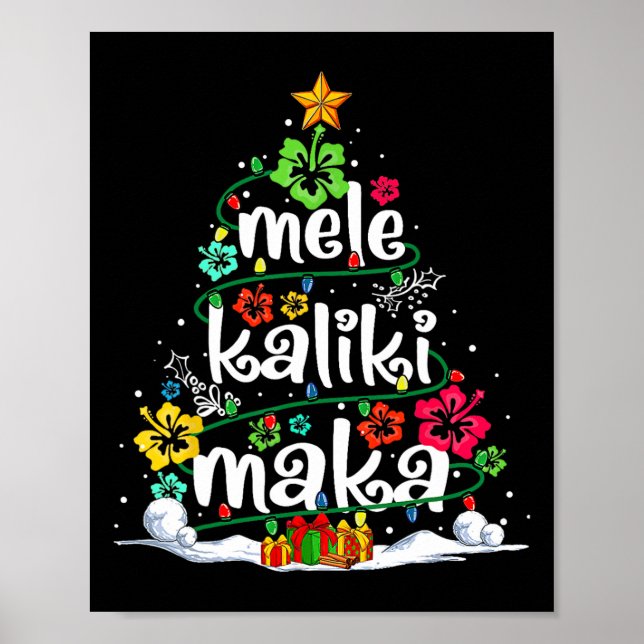 Poster Mele Kalikimaka Tropical Christmas Hawaiian Père N (Devant)