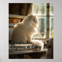 Mélodie majestueuse : Chat persan sur le piano
