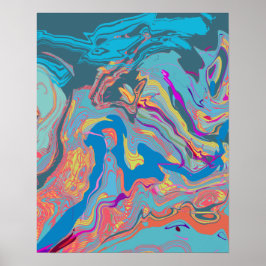 POSTER MELTED BEZIER GLITCH VERTICAL 02