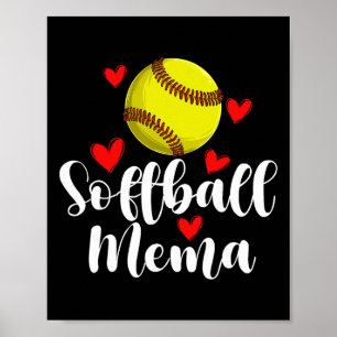 Poster Mema de softball d'un mema de joueur de softball