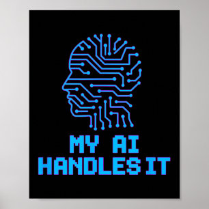 Poster Mème amusant Ai La manipule Humour Robotique Artif