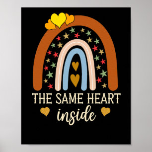 Poster Même coeur Noir Mois d'histoire Boho Arc-en-ciel