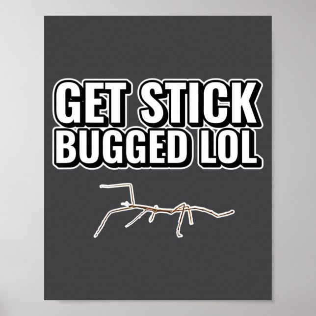 Poster Mème Dank Obtiens Stick Bugged Lol Drôle Bug de Da (Devant)