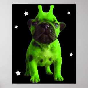 Poster Mème de chien extraterrestre Rétro Chien idiot Esp