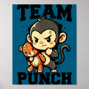 Poster Mème de jouet en peluche bébé singe robuste coup d