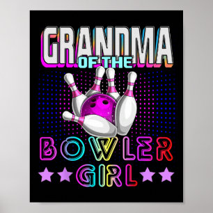 Poster Mémé de la fille au bowling Famille de bowling ass