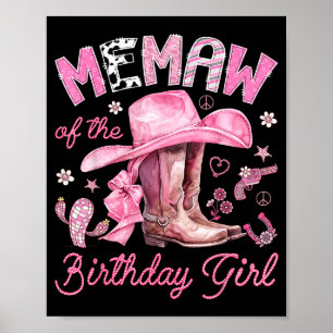 Poster Mémé de la fille d'anniversaire vachette rose west