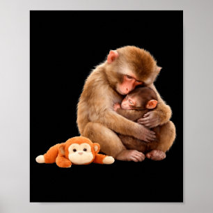Poster Mème de singe qui frappe en câlinant une peluche