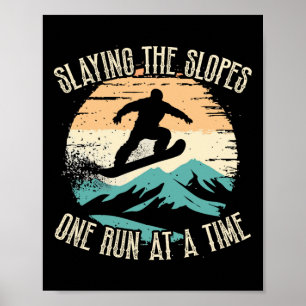 Poster Mème De Snowboard Drôle Jetant Les Pentes Une Cour