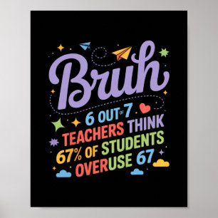 Poster Mème des profs Bruh 67 Citation drôle de l'école