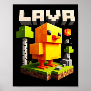 Poster Mème d'humour de joueur de poulet pixel drôle 