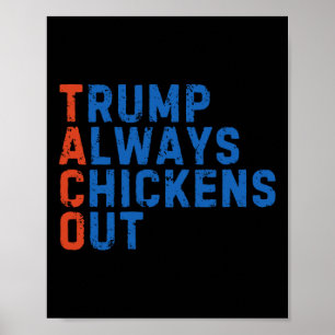 Poster Mème drôle de taco Trump abandonne toujours les dr