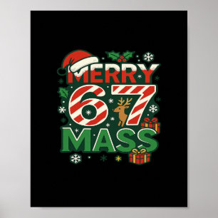Poster Mème drôle Joyeux 67 M Canne en bonbon de Noël Chi