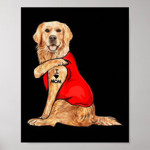 Poster Mème drôle mème mignon chien J'aime maman Tattoo c