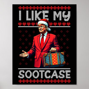 Poster Mème drôle Père Noël Trump 2024 Hommes Noël J'Aime