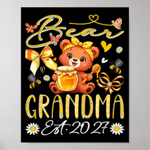 Poster Mémé Est 2027 Nœud Papillon Floral Fête Des Mères 