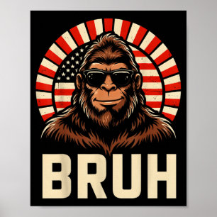 Poster Mème graphique de bigfoot bruh garçons hommes drôl